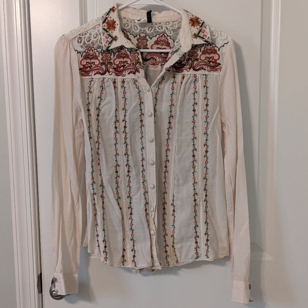 Akemi & Kin Embroidered Western Shirt - Size 8